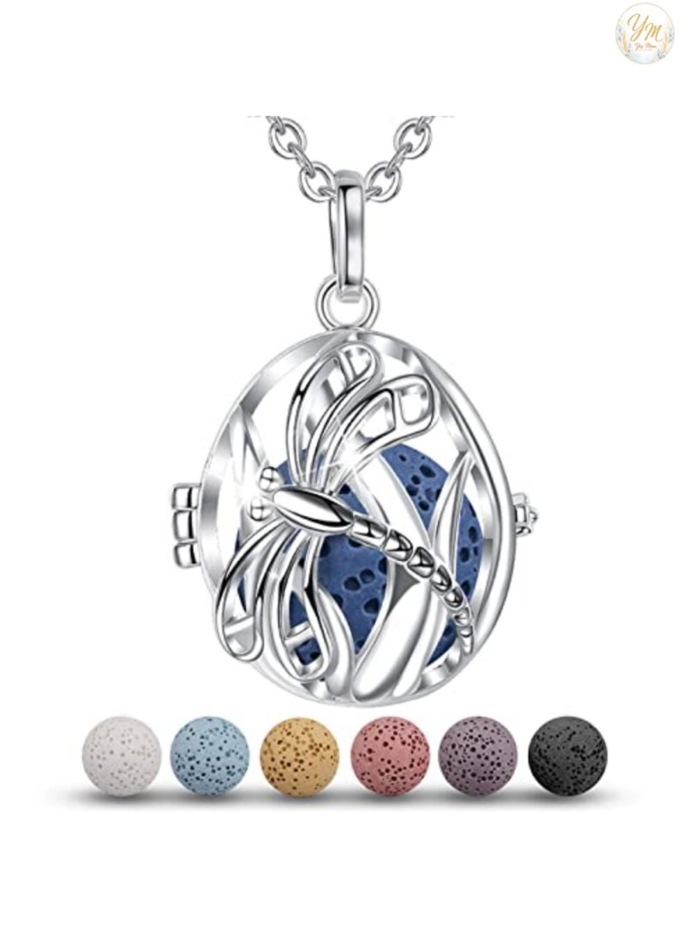 Aromatherapy Diffuser Pendant Necklace Lava Stone Essential Oil Jewelry
